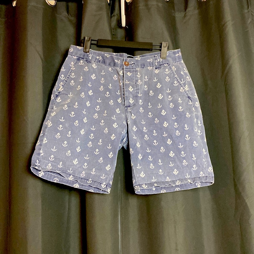 ASOS navy blue anchor print shorts